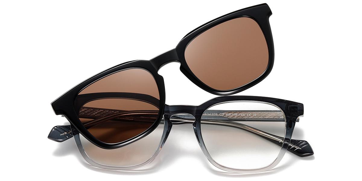 Óculos de Grau Clipon Willy 34209 Cinza Degradê - Acetato
